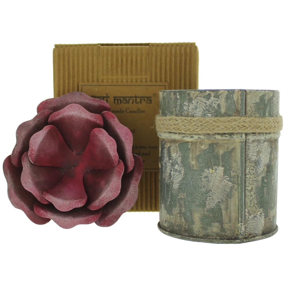 Jar of Bali Mantra Handmade Scented Candle In Rose Tin - Redcurrant